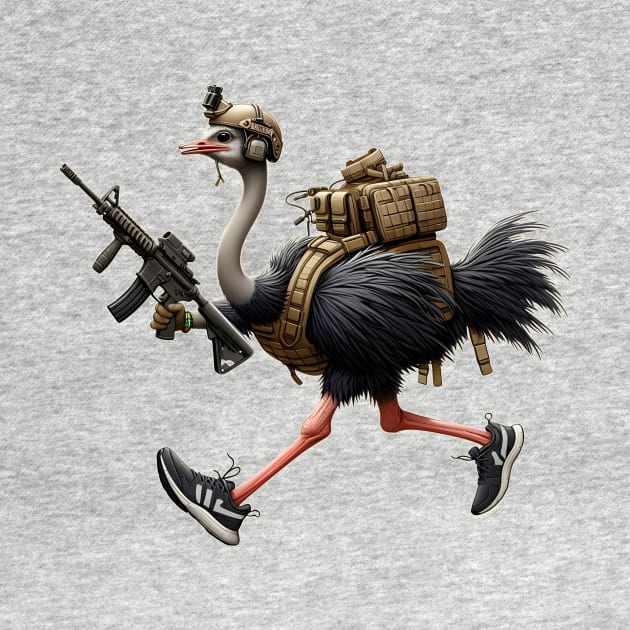 Tactical Ostrich by Rawlifegraphic